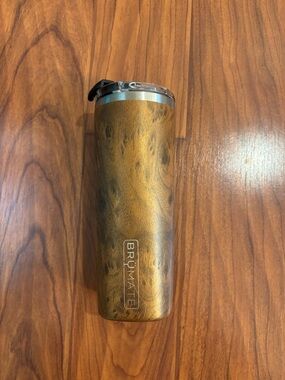 BruMate Walnut Woodgrain Stainless Tumbler 12 oz Highball